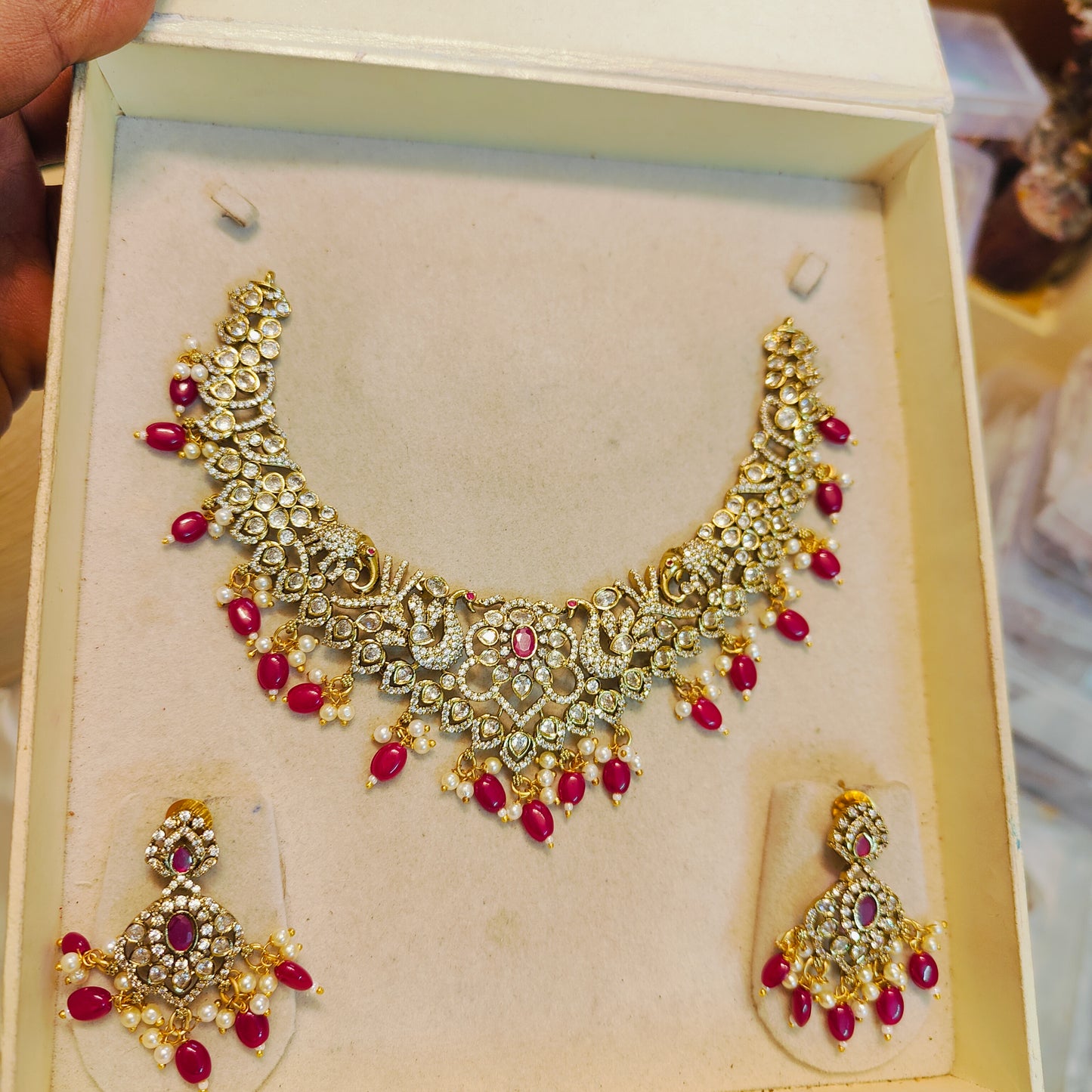 Victoria jadau finish choker set premium quality