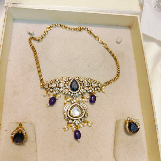 Moissanite kundan chokerset