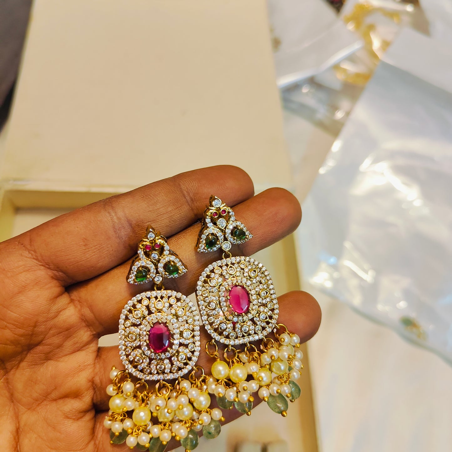 Designer Moissanite jadau necklace set premium quality