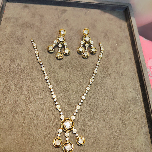 Diamond replica necklace set premium quality