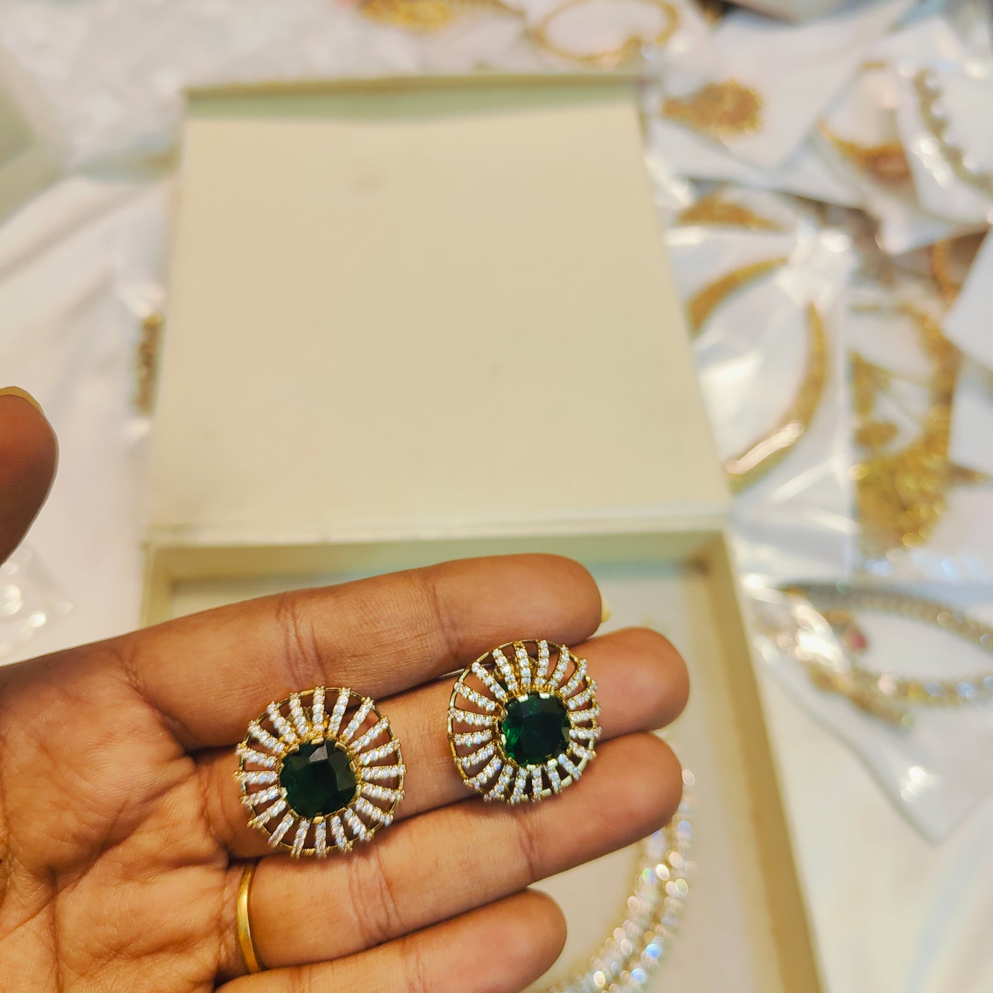 Moissanite 2 layer necklace set premium quality