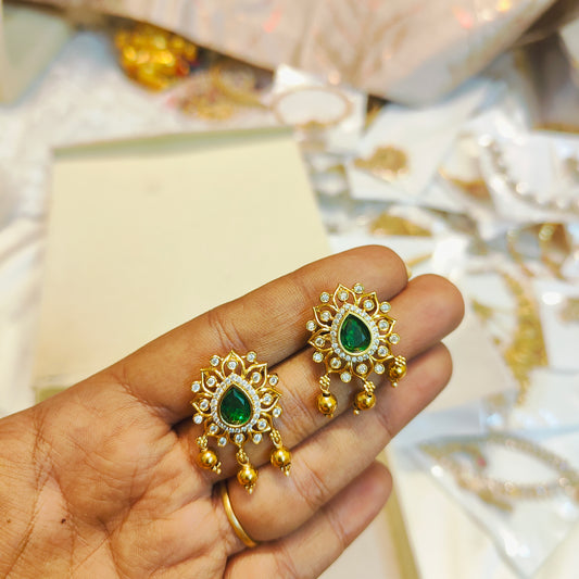 Gold replica cz stone earrings