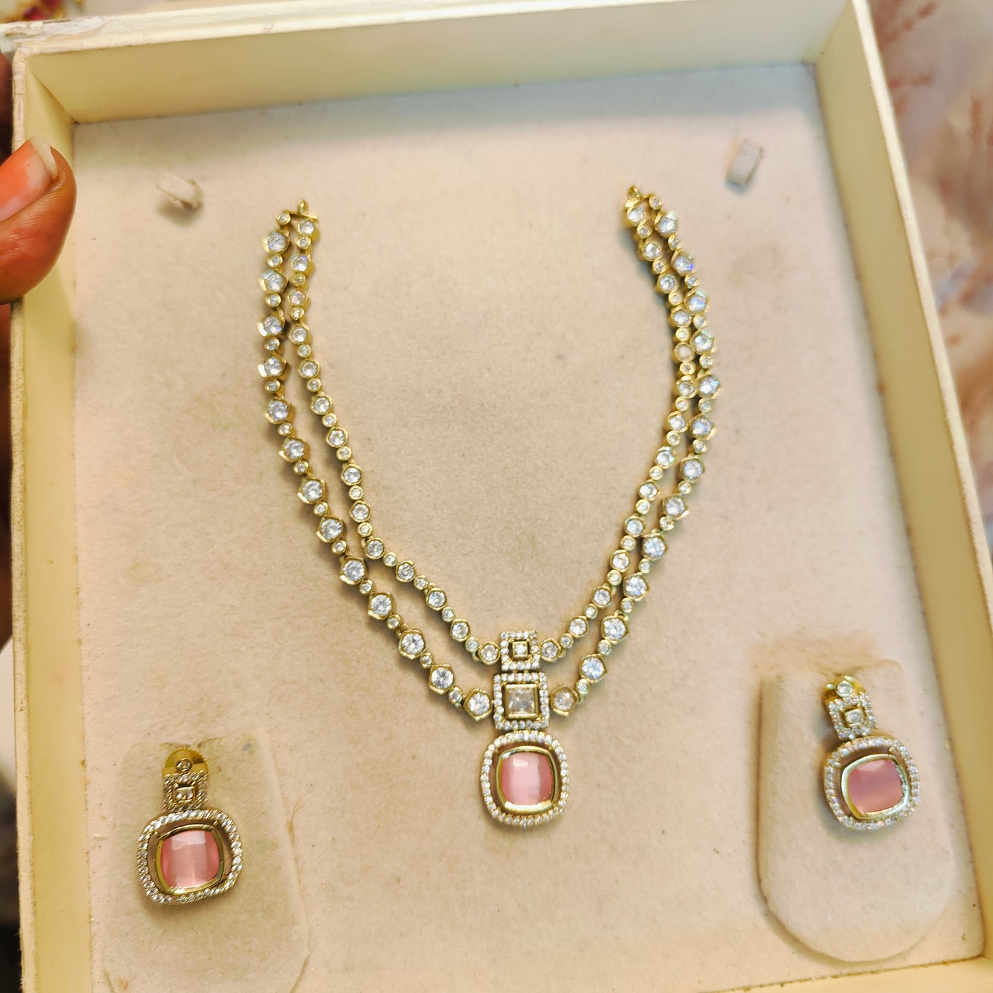 Victoria 2 layer necklace set premium quality