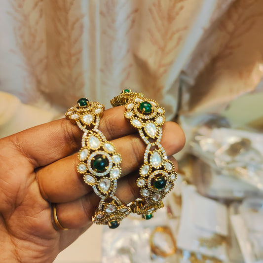 Moissanite polki kada bangles