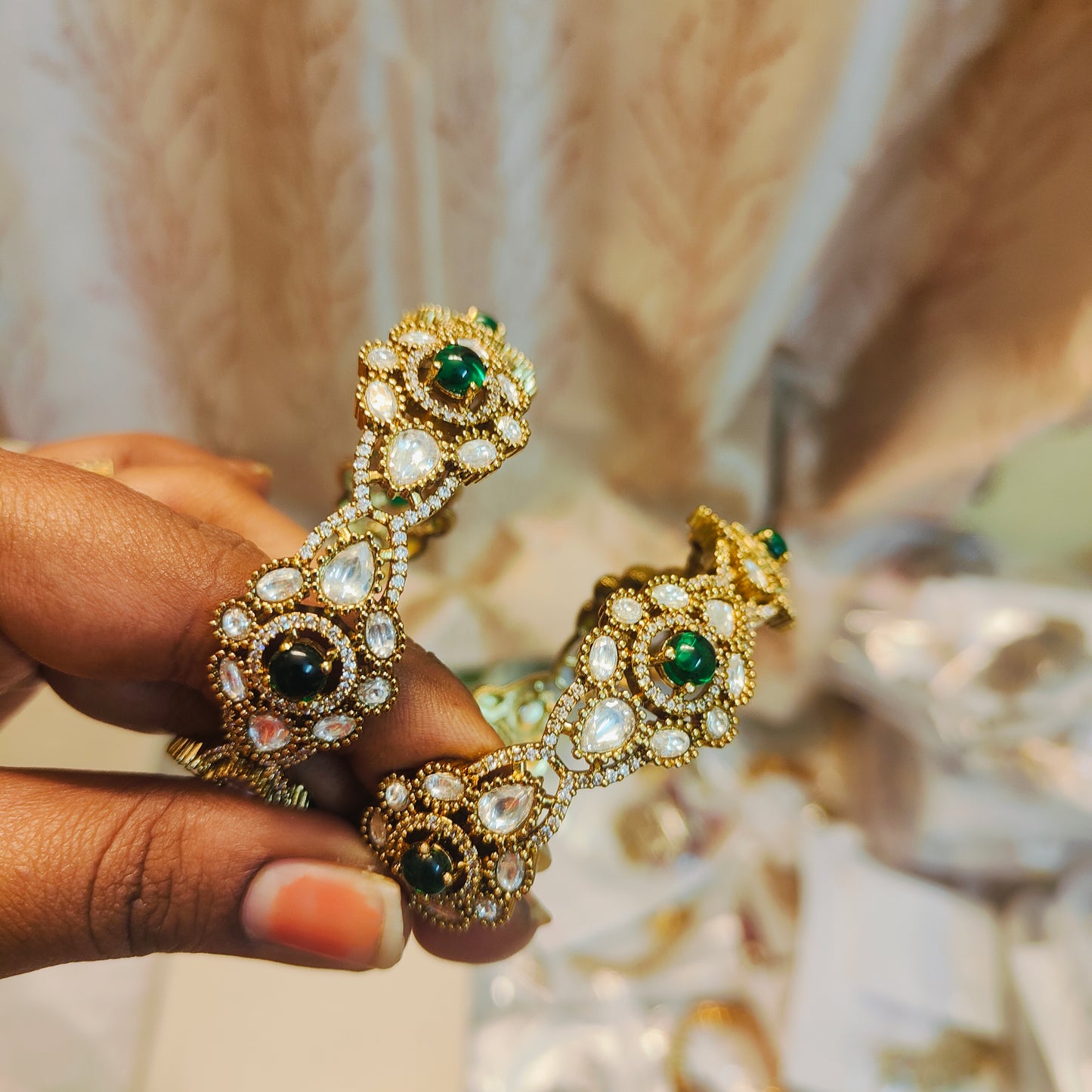 Moissanite polki kada bangles