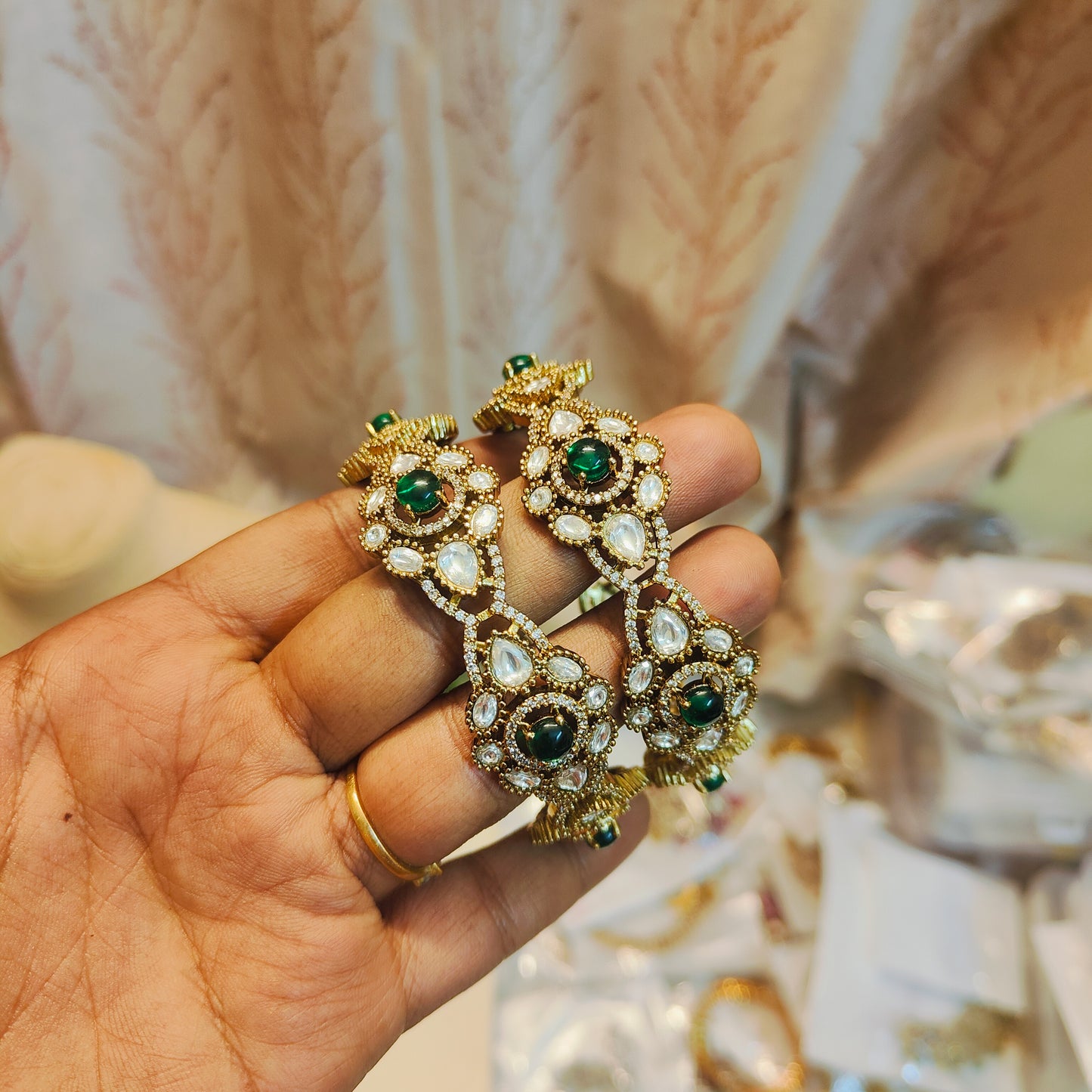 Moissanite polki kada bangles