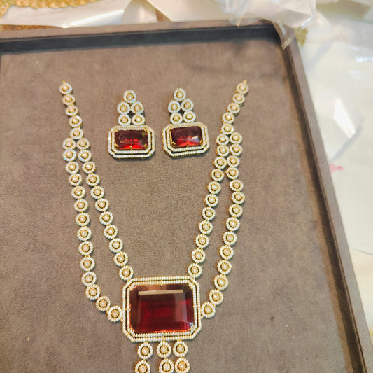 Moissanite 2 layer necklace set premium quality