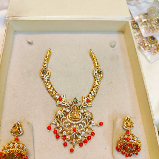Moissanite pagadam Kanti set