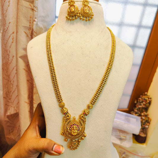 Traditional lakshmi gold plated premium haram
