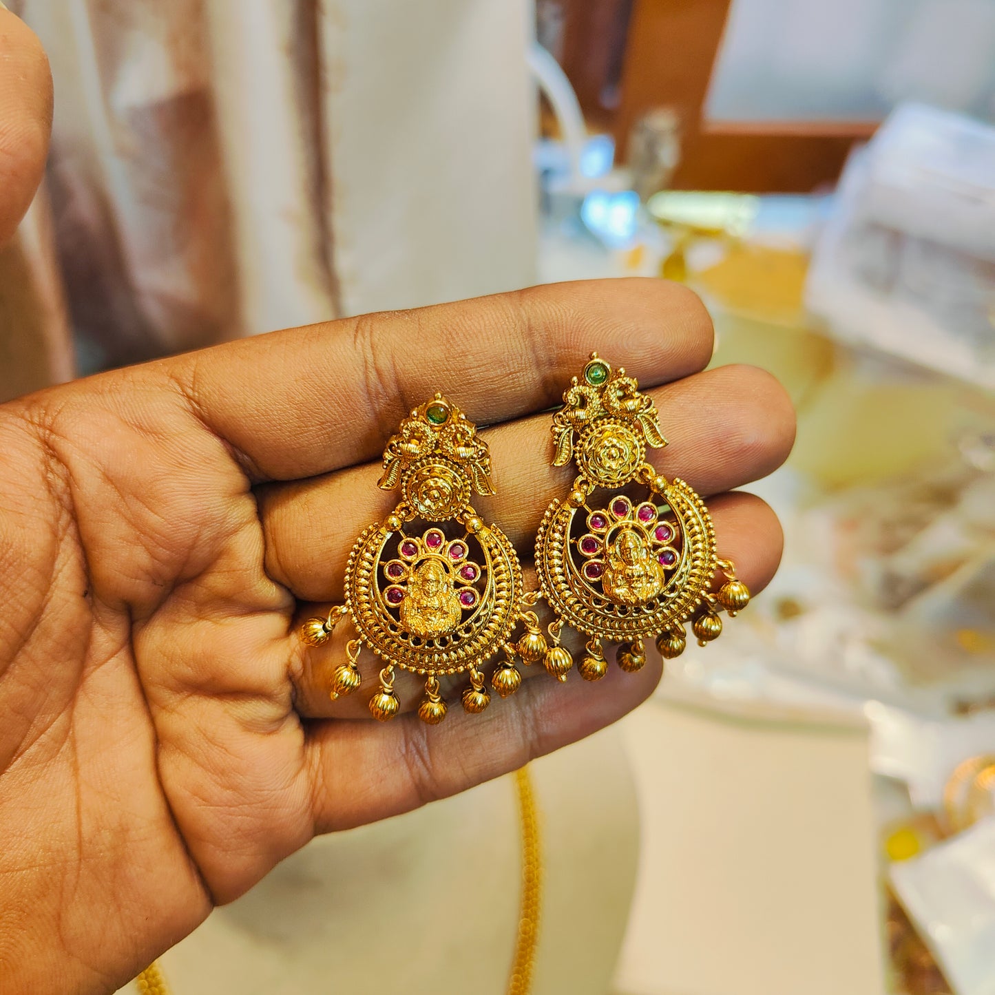 Traditional lakshmi gold plated premium haram