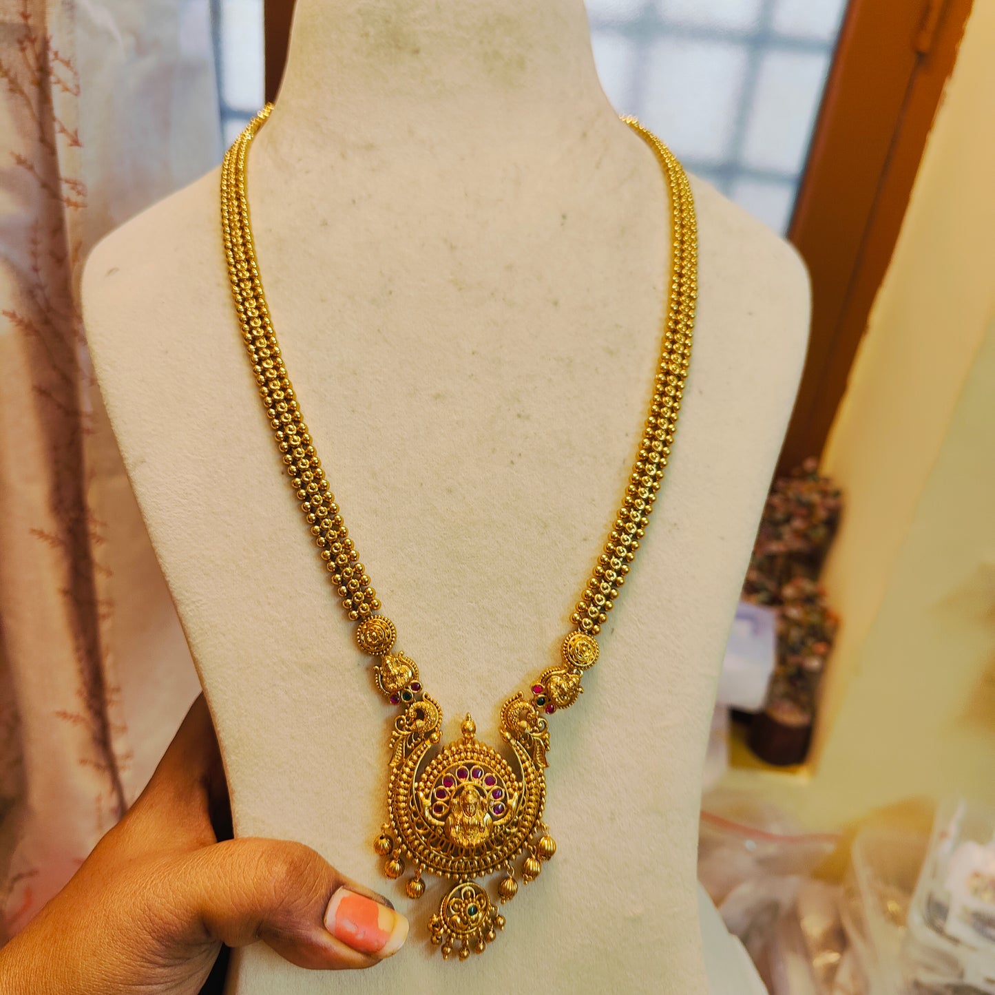 Traditional lakshmi gold plated premium haram