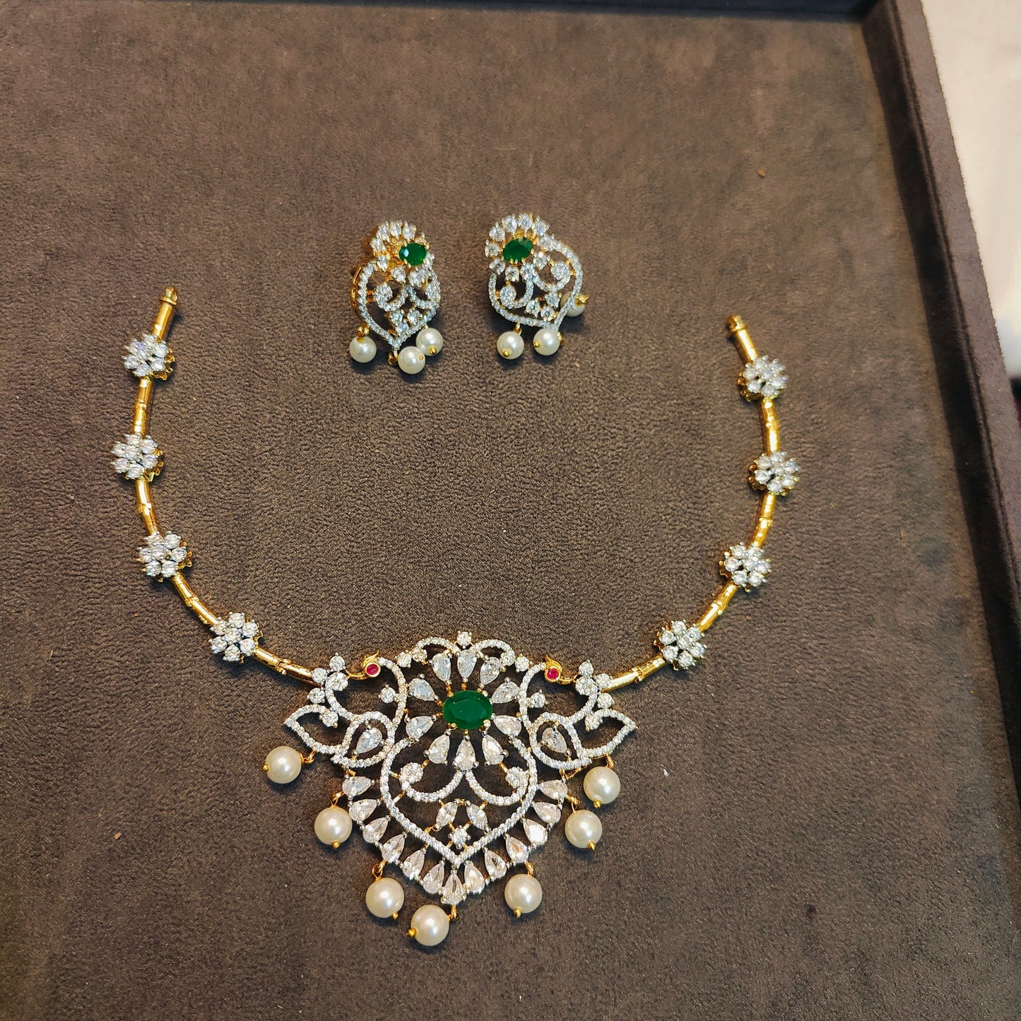 Diamond replica Kanti necklace set premium quality