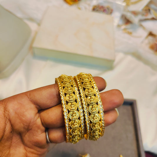 Gold antique finish bangles premium quality