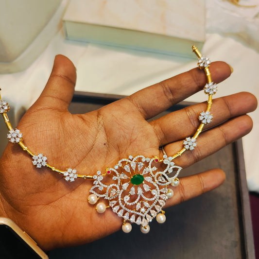 Diamond replica Kanti necklace set premium quality