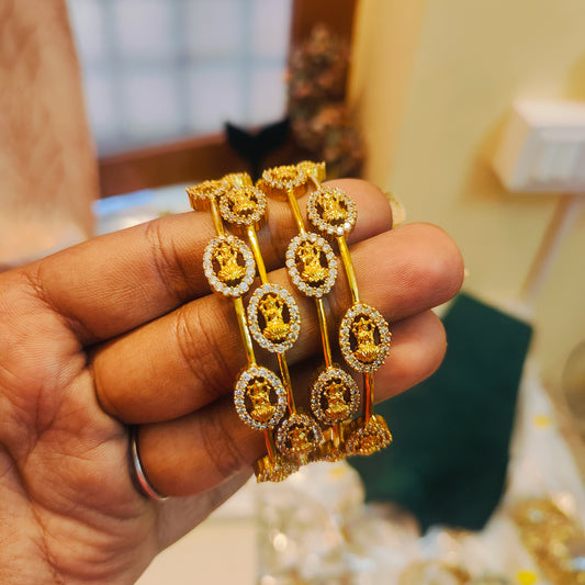 Cz lakshmi bangles set of 4