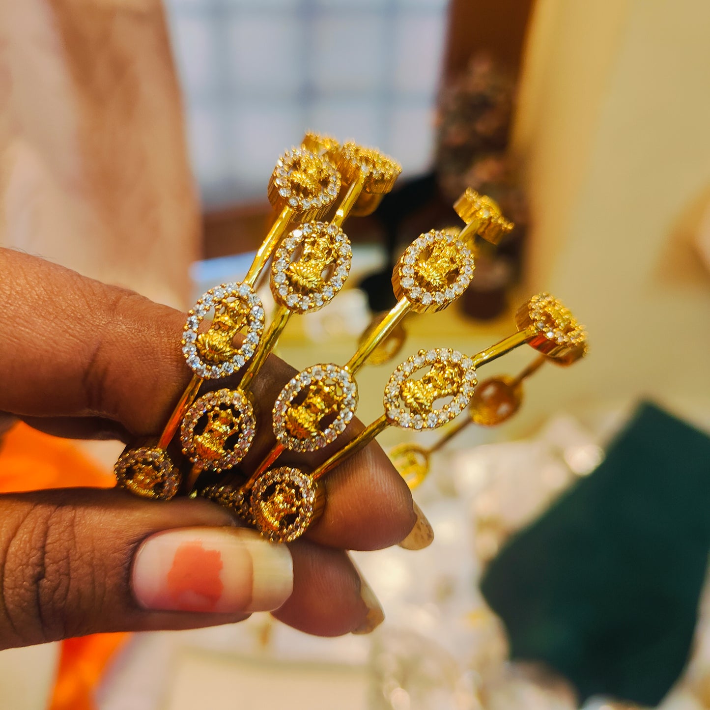 Cz lakshmi bangles set of 4
