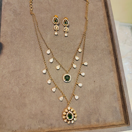 Elegant double layer diamond replica set