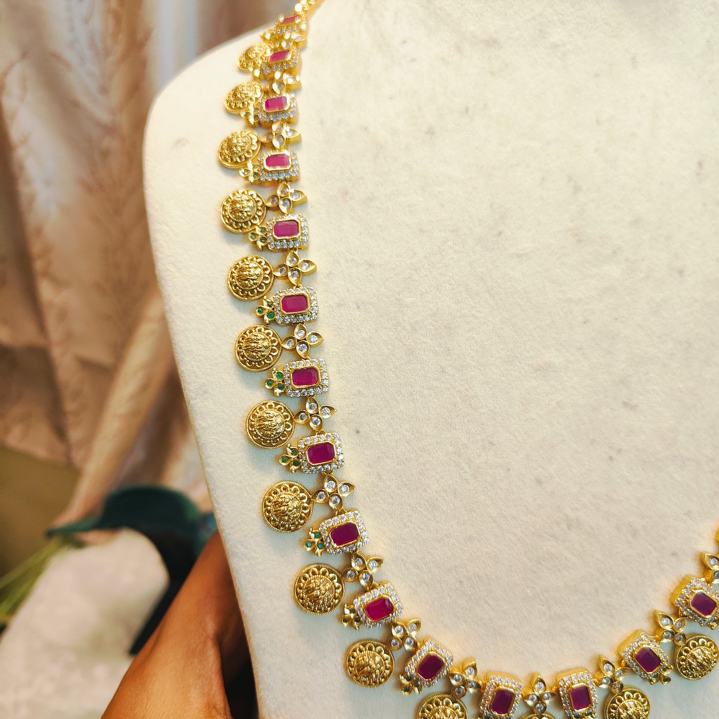 Antique ruby ramparivar haram premium quality