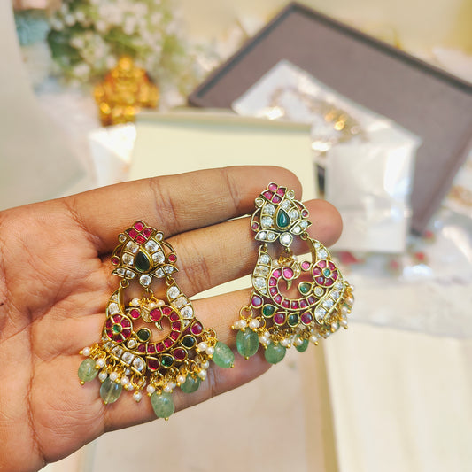 Kemp stones chandbali earrings