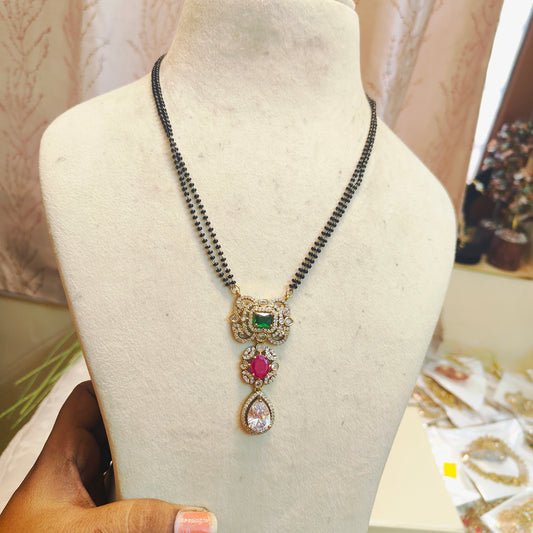 Dazzling multicolour black beads chain premium quality