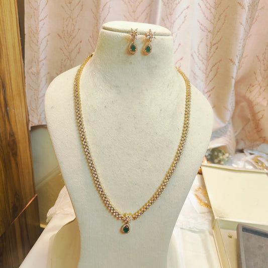 Sparkling cz stone green teardrop haram