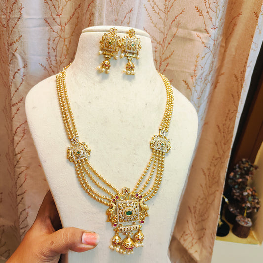 Gold antique finish cz haram premium quality