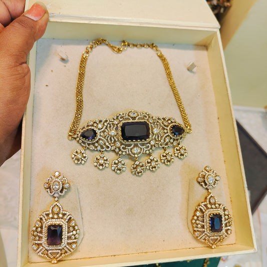Royal Moissanite purple choker set