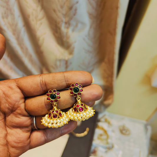 Antique Kemp pearl jhumka