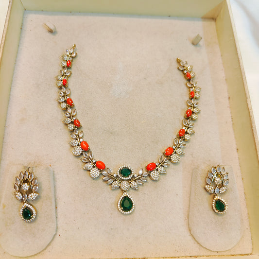 Gracefully pagadam floral neckset