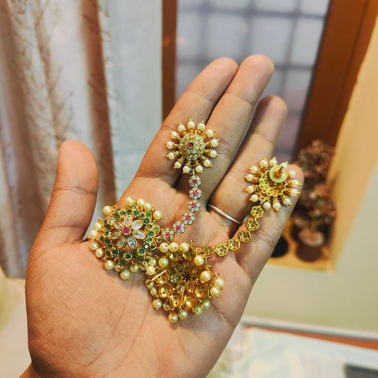 Earrings with hair accessories