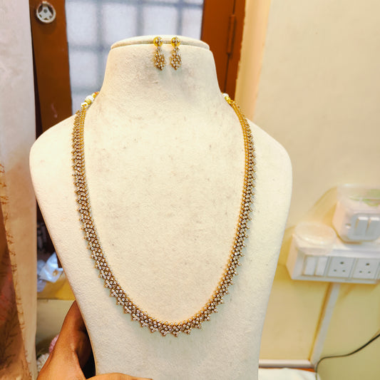 Elegant gold plated diamond cut haram