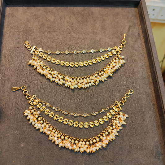 Gold replica design pearl side chain