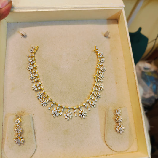 Floral Gj polish necklace set