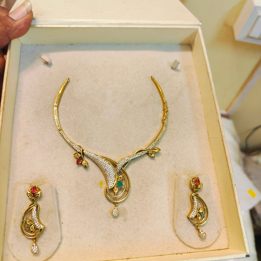 Elegant floral necklace set