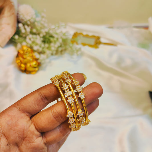 Floral stone bangles set of 4