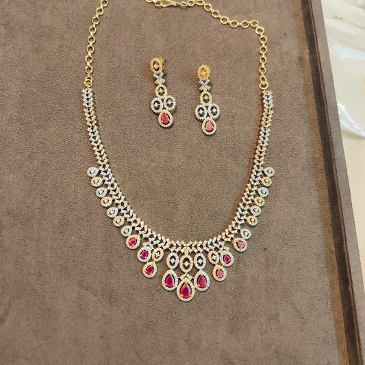 Timeless ruby Gj polish necklace set