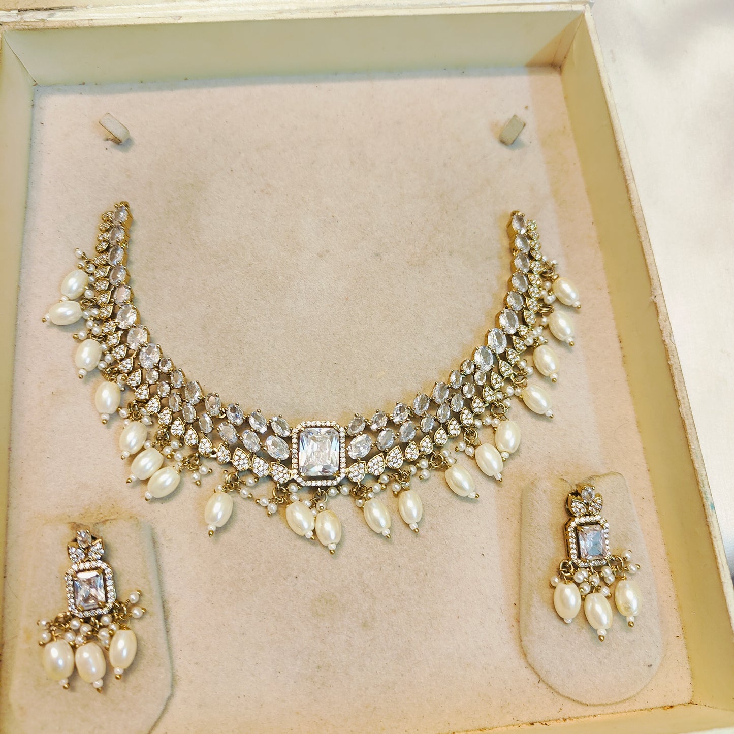 Regal pearl polki chokerset