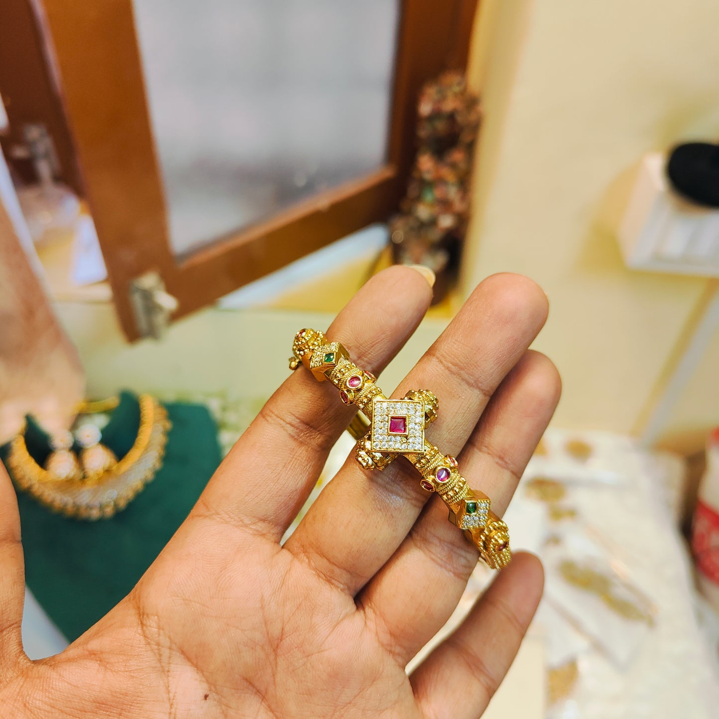 Antique gold replica kada bangle