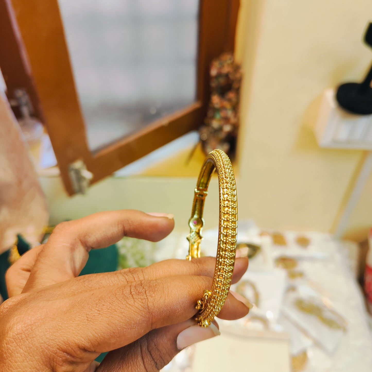 Antique gold replica kada bangle