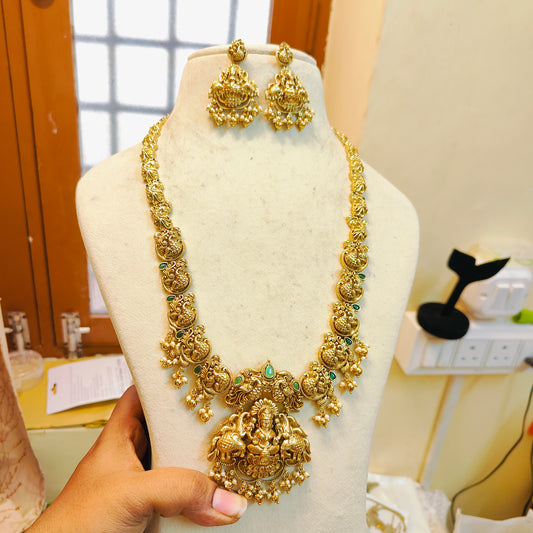 Divine gold antique temple lakshmi haram
