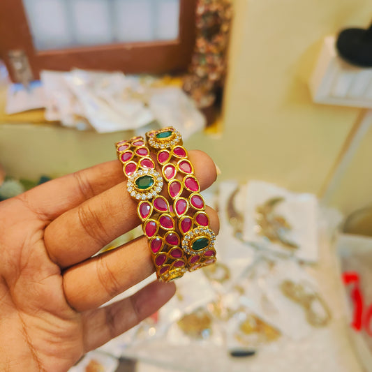 Heritage inspired royal ruby red stones