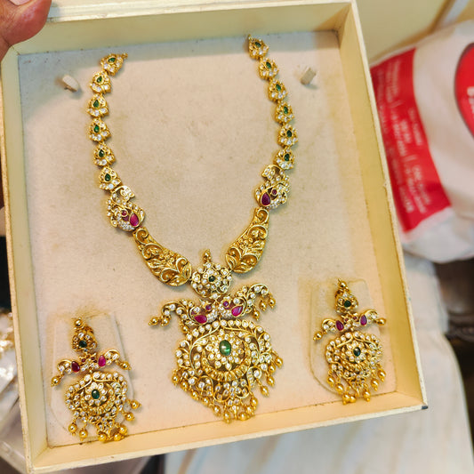 Timeless antique cz jadau necklace set