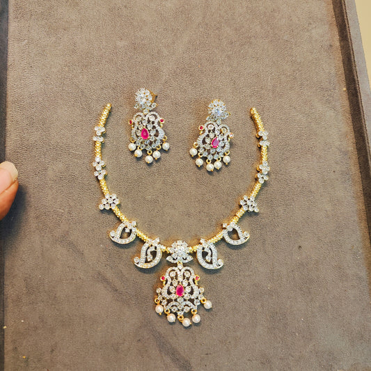 Radiant ruby Gj polish Kanti necklace set