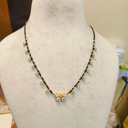 Radiant cz black beads chain