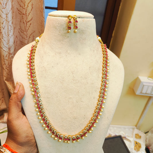 Radiant ruby pearl elegance haram