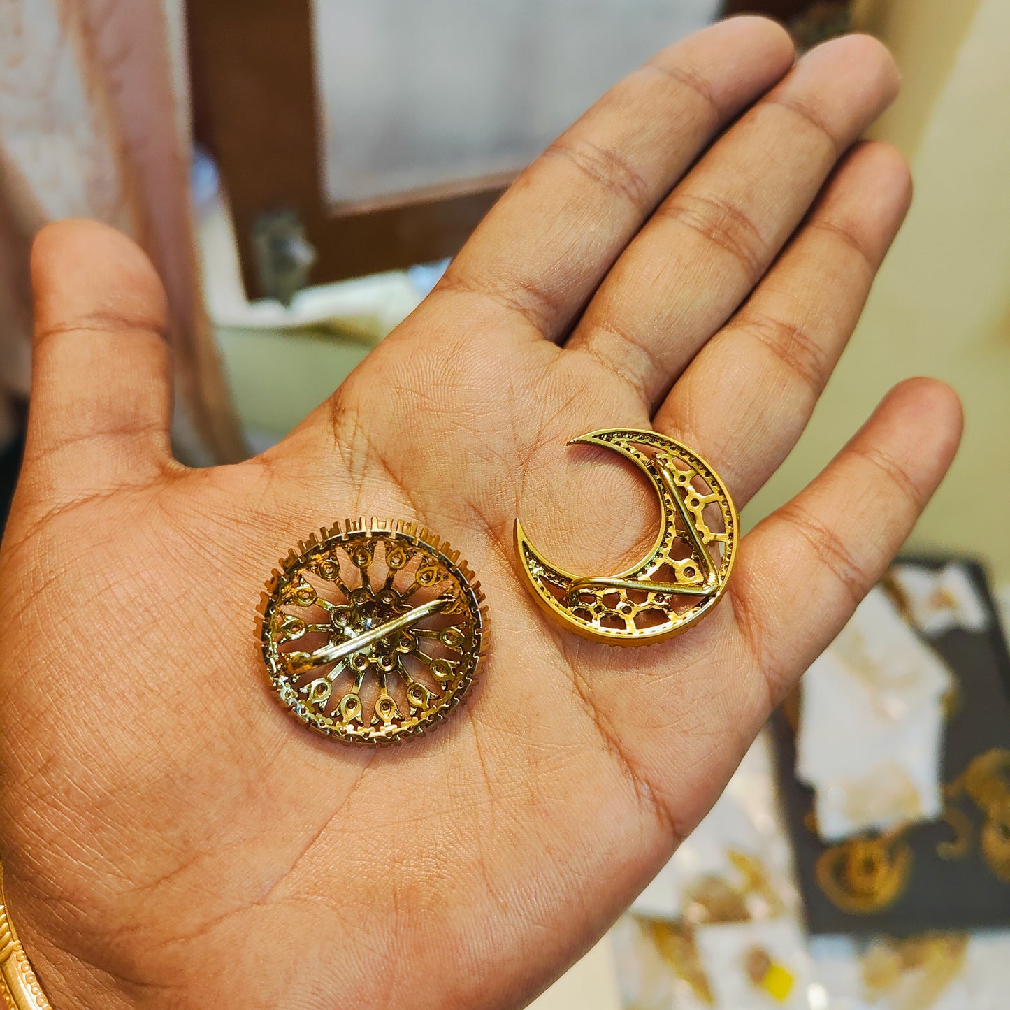 Sun and moon cz hair accessories