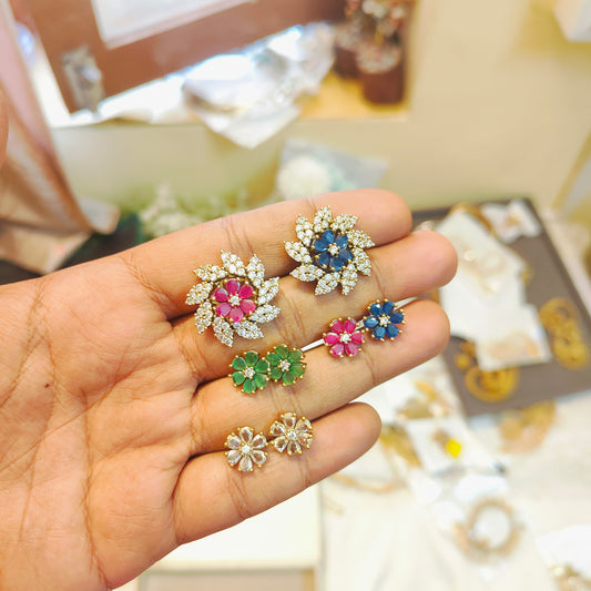 Floral changeable earrings