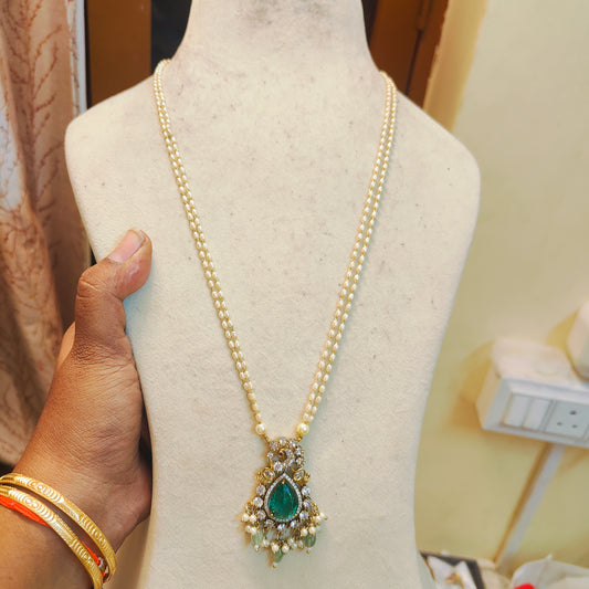 Cz stone pearl chain with