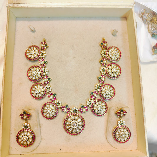 Heritage kundan statement necklace set