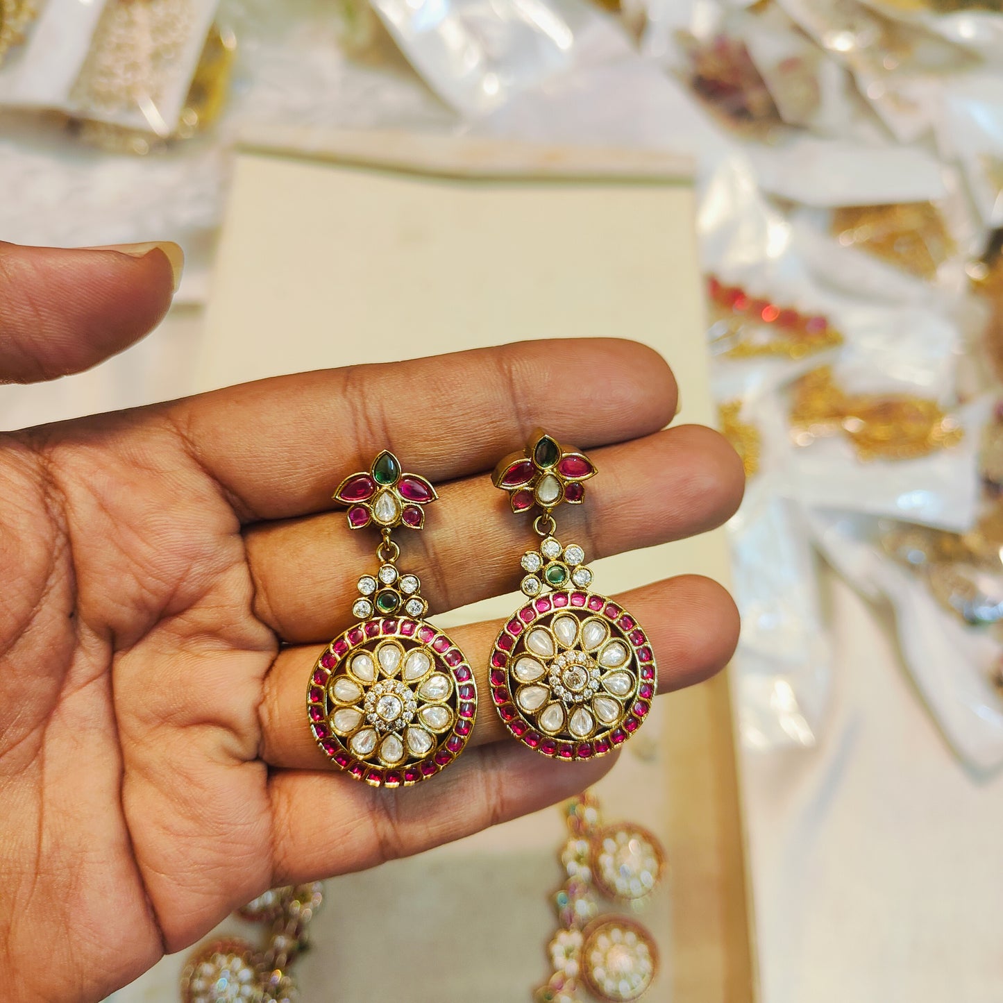 Heritage kundan statement necklace set